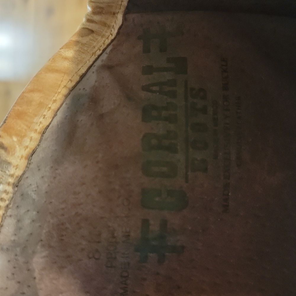 Corral light brown  leather boots 8 - Picture 8 of 10